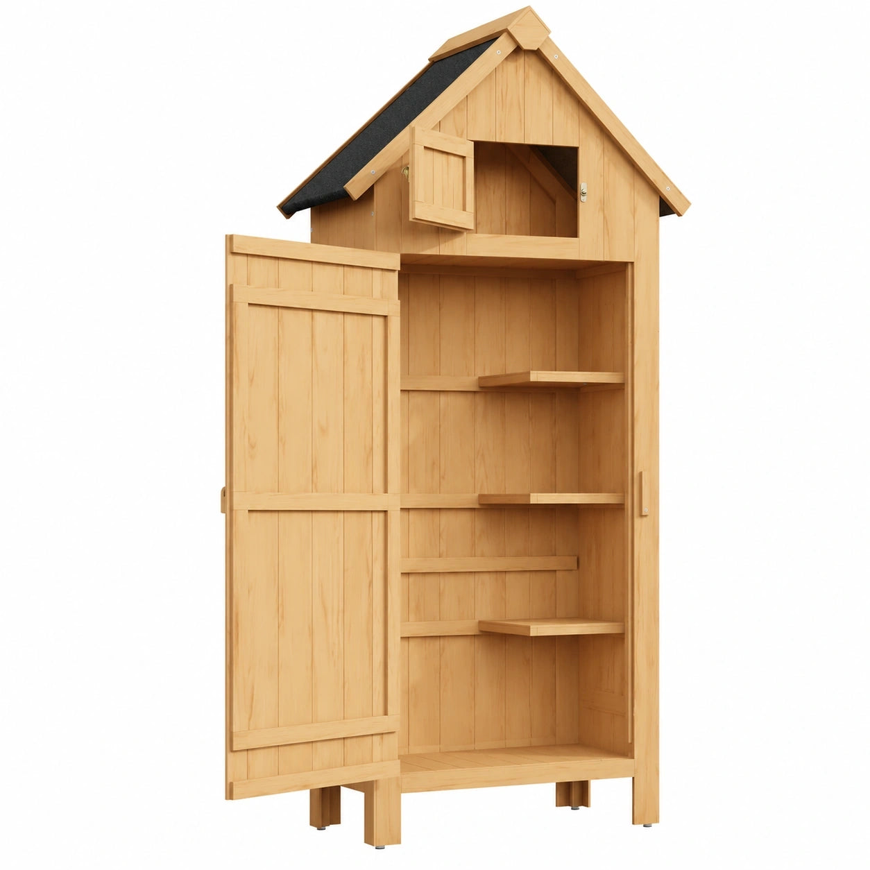 abri-de-jardin-ventile-avec-etageres-rangement-en-bois-pour-outils-toit-en-bitume-sfdyak6027jl